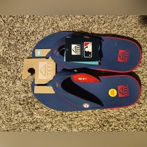 New Men’s Reef fanning flip flops Texas Rangers MLB Sandals